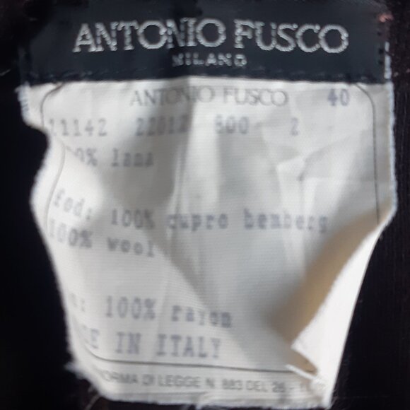 Antonio Fusco Milano Vintage SZ 4 - 2 Piece Pant Suit Chocolate Brown 100% Wool - Picture 13 of 16